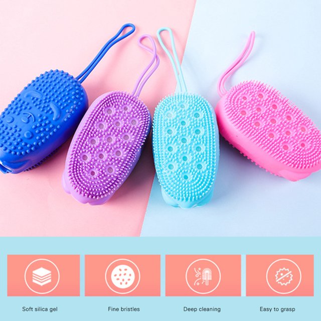 UK-0101 Silicone Bubble Bath Brush Quick Bath Brush Scrubbing Brushes Soft Rubbing Massage Bubble Body Cleaner Silicone Bathroom 1Pcs (Multi Color)