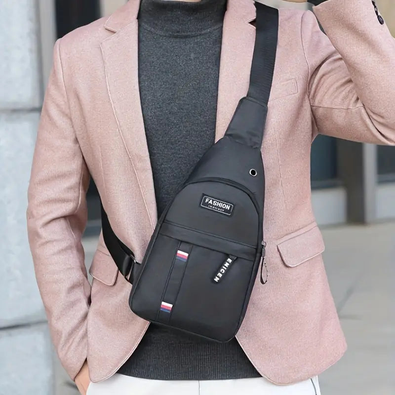 UK-0378 Waterproof Travel Hiking Jogging Cross Chest Bag For Men Single Shoulder Gym Picnic & Daily Use Small Items and One Side With Outdoor (MULTI COLOR )