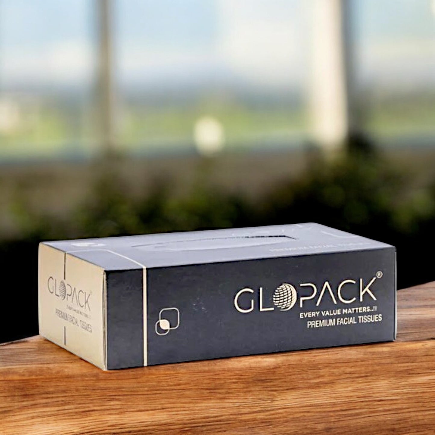 UK-0883 Glopack Facial Tissue Napkins, 100 Pulls , Soft And Absorbent Napkin, White Paper Daily Use Napkins