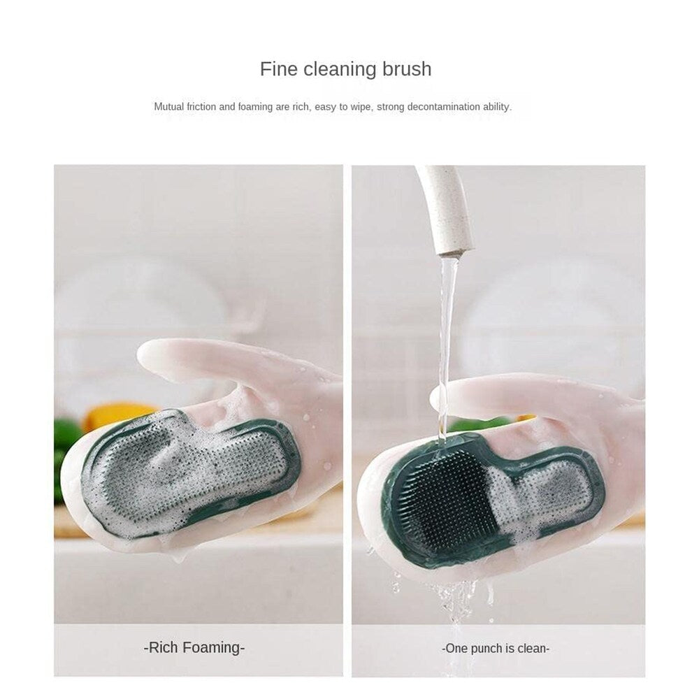 UK-0707 Silicone Scrubber Hand Gloves for Dishwashing, Utensil Cleaning, Pet Grooming and Kitchen Cleaner, Random Color, Free Size,