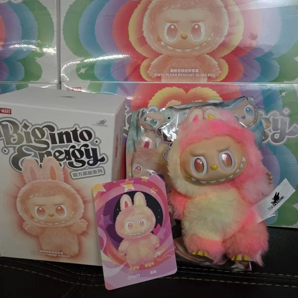 UK-0906 Labubu Cartoon Kawaii Standing Mini Flocked Labubu Figure Doll Figurine Mystery Surprise Blind Bag Children Toy Gift