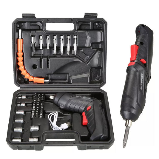 UK-0758 Portable Electric Screwdriver USB Rechargeable with 47 Tool Set for Drilling Repair cordless screwdriver rechargeable screwdriver small electric screwdriver