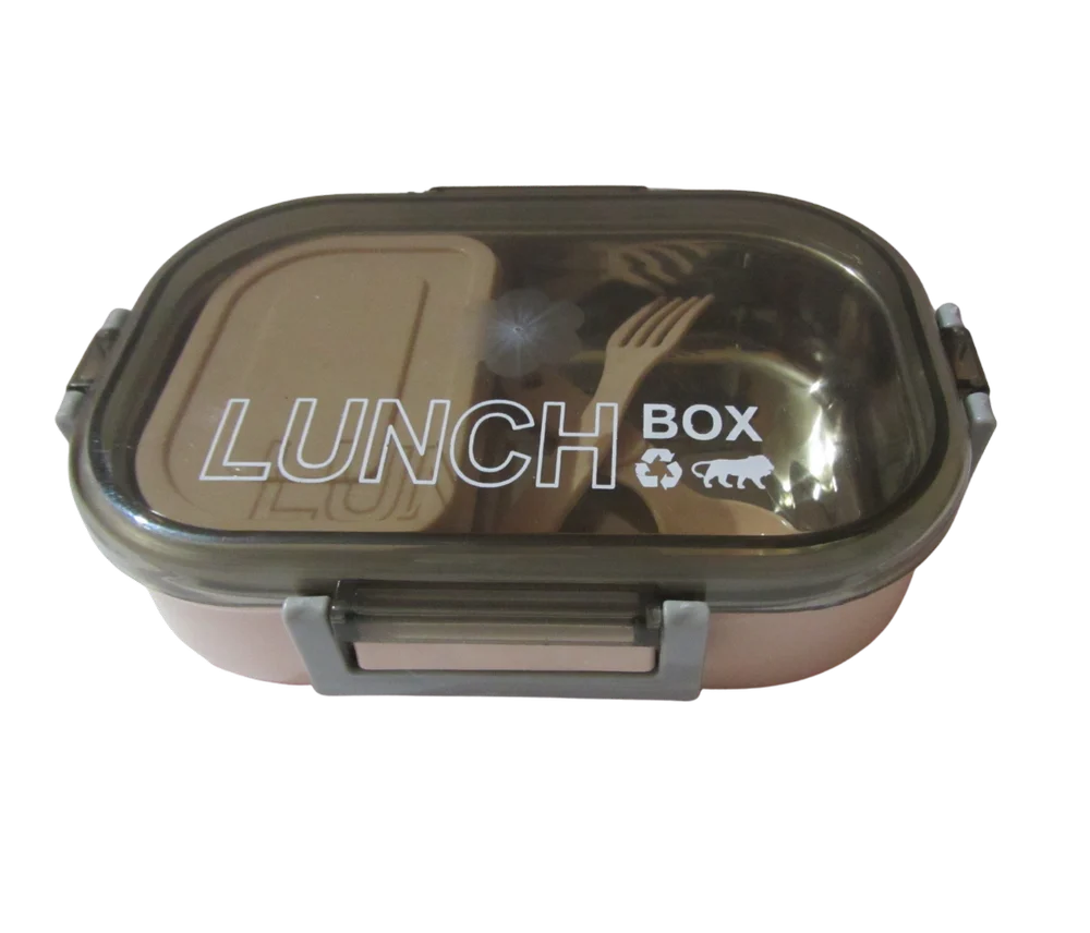 UK-0832 Students Lunch Box Leak Proof and 1 Pic Spoon With Water Bottle , Colour for School & Office Make in India Product (Multicolor)