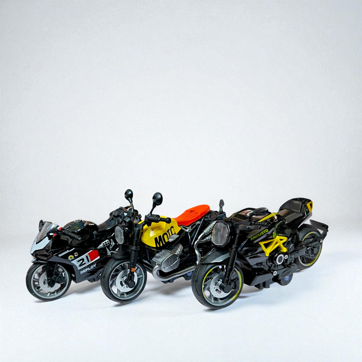 UK-0948 Motorcycle Toy Bike for Kids | Alloy Metal Model with Pull Back Action Mini Bike for Boys & Girls ( Mix Design )