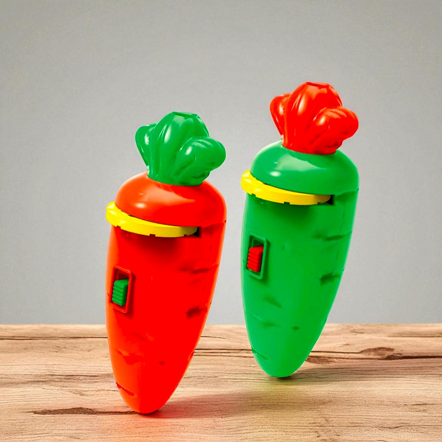 UK-0949 2-in-1 Carrot Shape Projector Flashlight with 24 Animals Images Toy