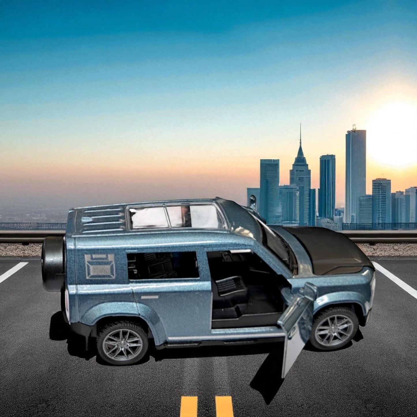 UK-0946 Defender Toy Car Metal Body Openable Doors, Bonnet & Boot Pull-Back Action for Kids Diecast Model