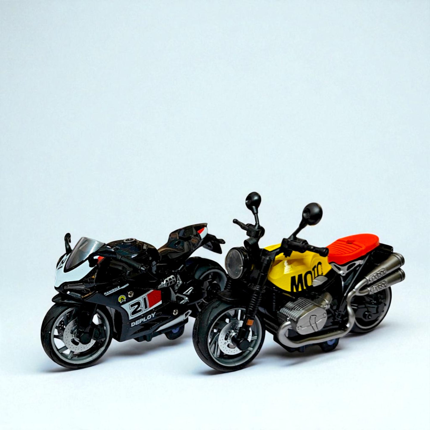 UK-0948 Motorcycle Toy Bike for Kids | Alloy Metal Model with Pull Back Action Mini Bike for Boys & Girls ( Mix Design )