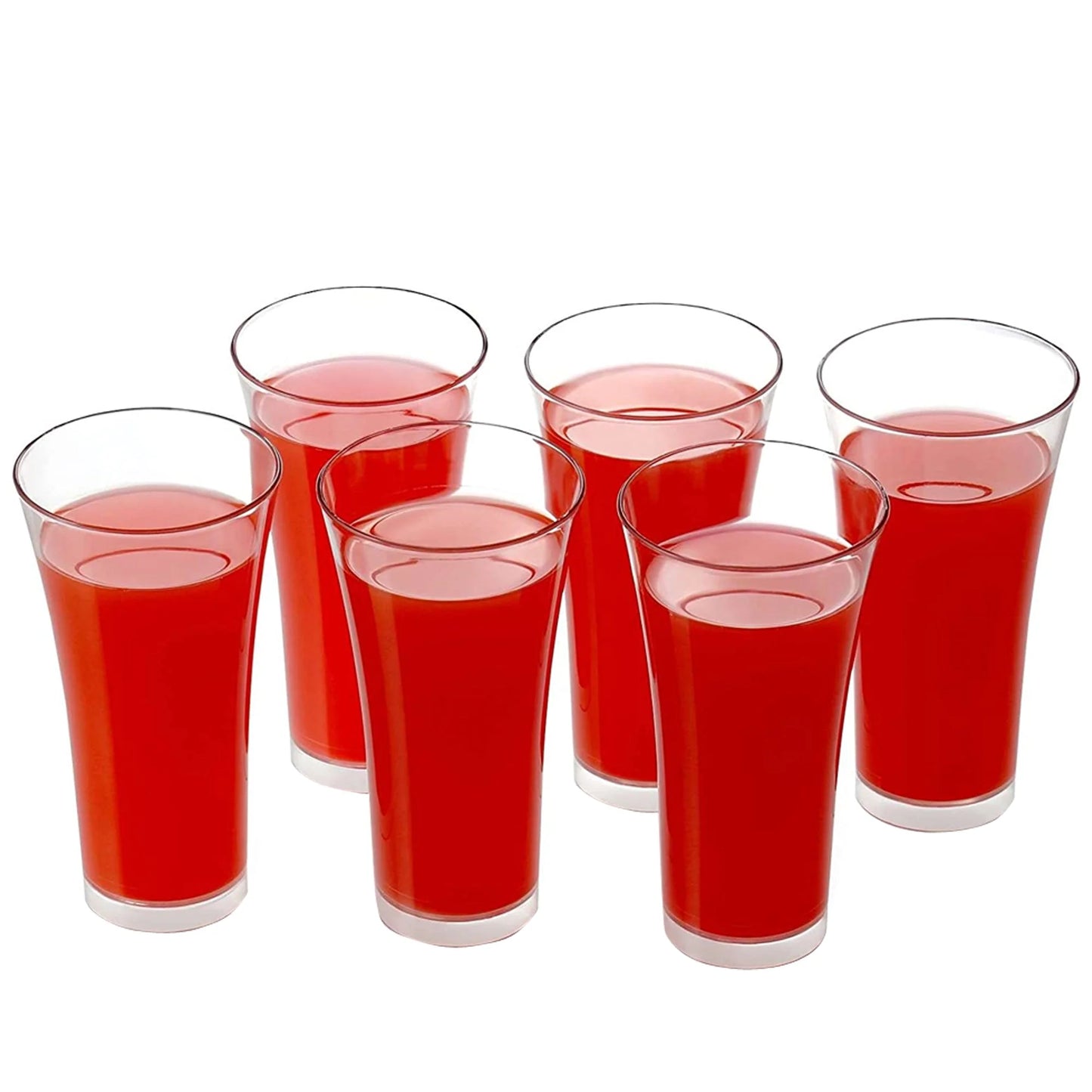 UK-0293 Juicy Plastic Transparent Glass Set - Unbreakable ABS Poly Carbonate - 6 Pieces