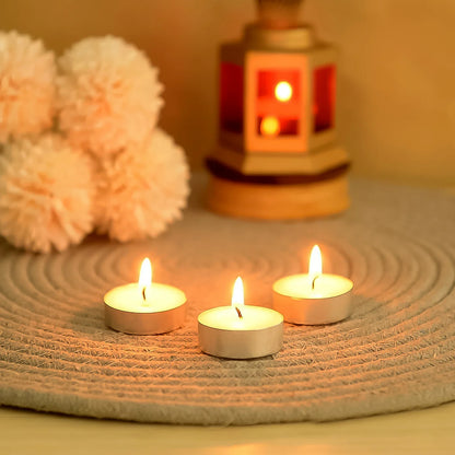 Tea Light Candles Long Time Burning, Natural Wax Tealights, Smokeless