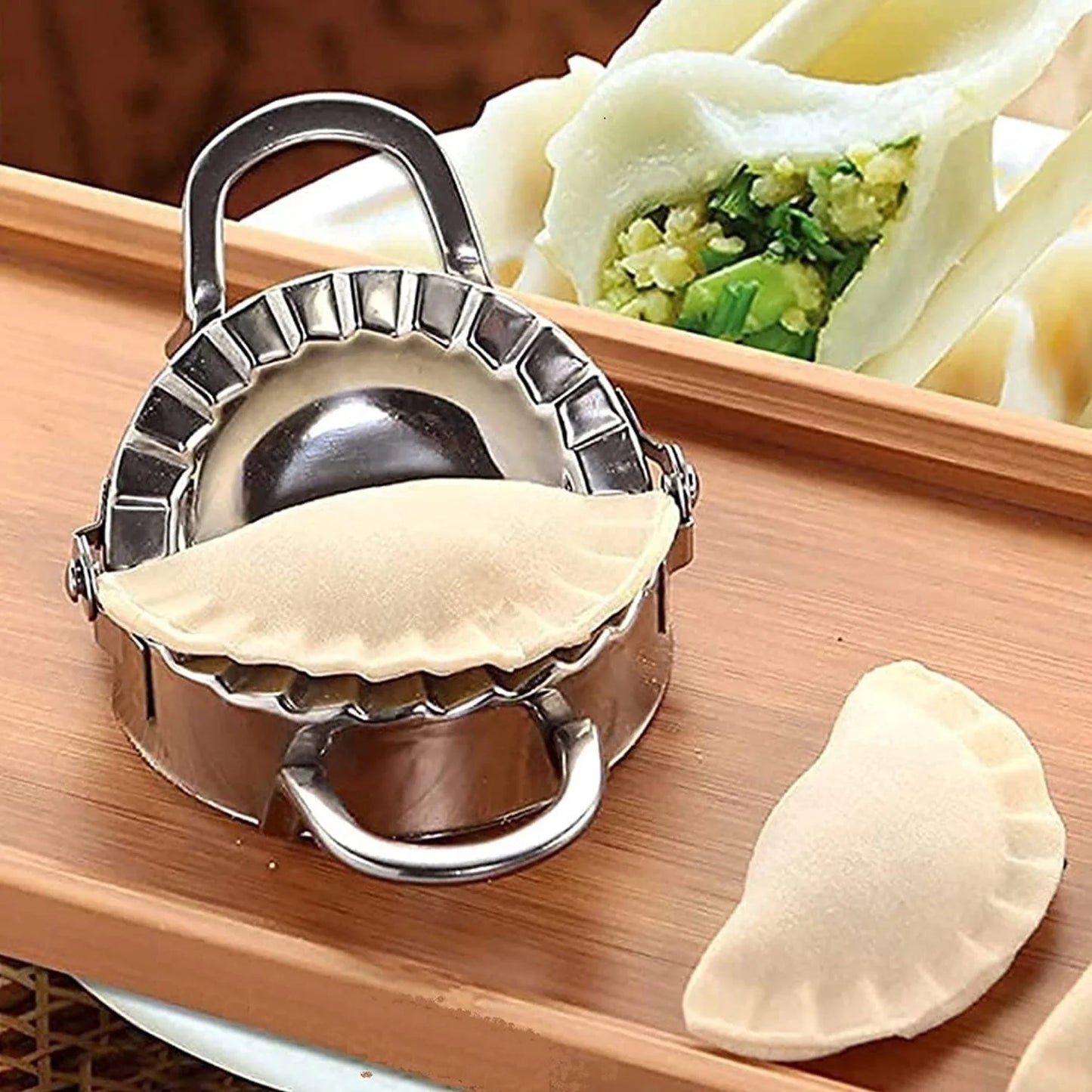 UK-0256 Stainless Steel Dumpling Dough Mould Make Fruit Pie Press Pastry Tools Stamp Cutter Pastry Pie Making