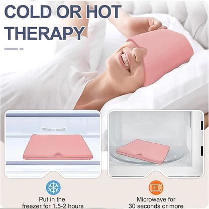 UK-0848 Relief Cap, Cold Therapy Headache Relief Hat/Ice Head Wrap/Ice Pack Mask, Cold Compress Headache Relief Cap for Tension, Sinus & Stress