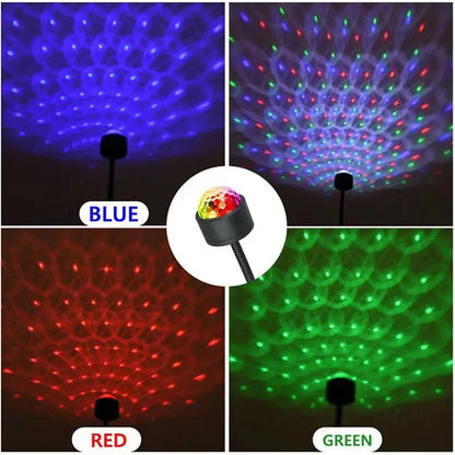 UK-0156 Usb Star With Mini Disco Galaxy Usb Car Roof Flexible Atmosphere Decorations Night Lamp