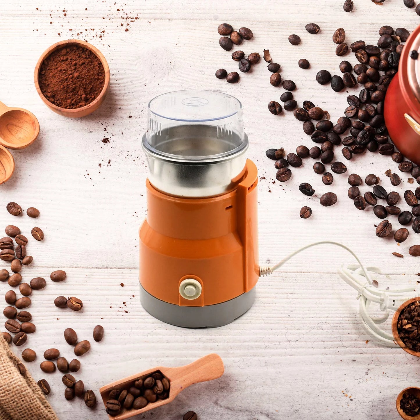 UK-0198 Mini Spice Coffee Grinder Electric Stainless Steel Fast Grinding Multifunction Smash Machine Dry Grain Mill Grinder for Spices Powder Seeds Rice Beans Seasonings