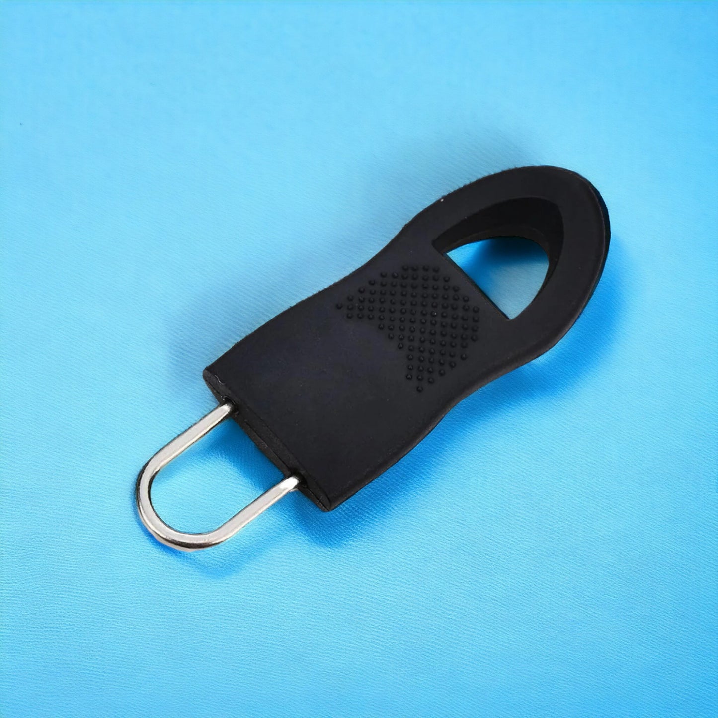 UK-0318 10 Pieces Replacement Zipper Tags Zip Fixer for Clothes or Bags, Black