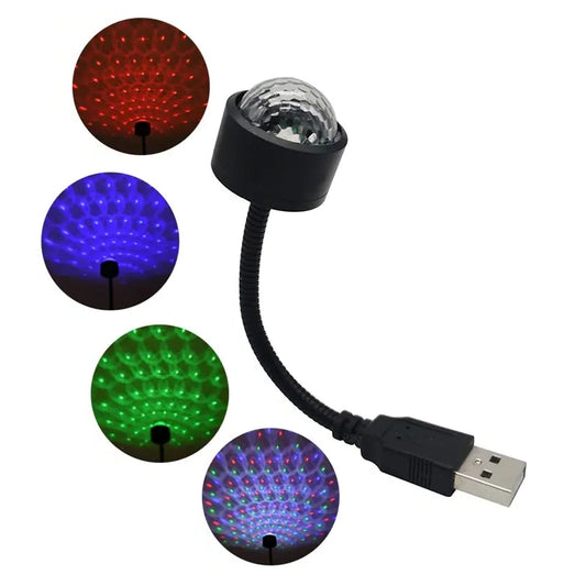 UK-0156 Usb Star With Mini Disco Galaxy Usb Car Roof Flexible Atmosphere Decorations Night Lamp