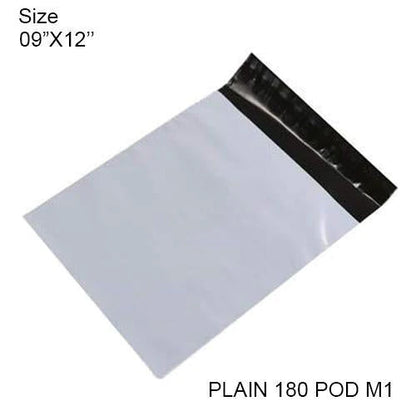 UK-0072 Tamper Proof Courier Bags(09X12 PLAIN 180 POD M1) - 100 pcs