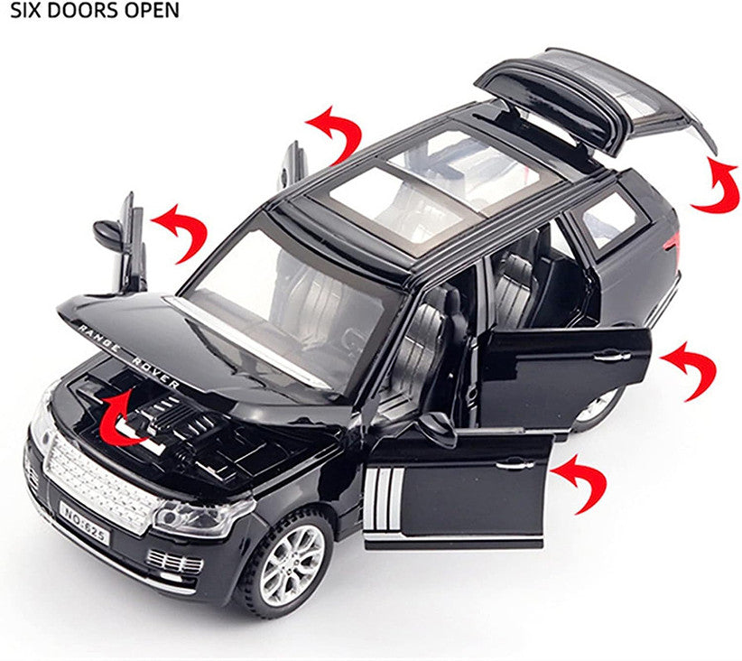 UK-1031 Range Rover Car with Light & Sound Effect, Pullback Action Car with Openable Doors Miniature Collectible Cars for Boys & Girls 3+ Years