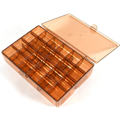 UK-0355  Clear Acrylic Jewelry Organizer Box with 2 Drawers and 30 Compartments, Small Dustproof Jewelry Box for Women and Girls, Earring Display Holder