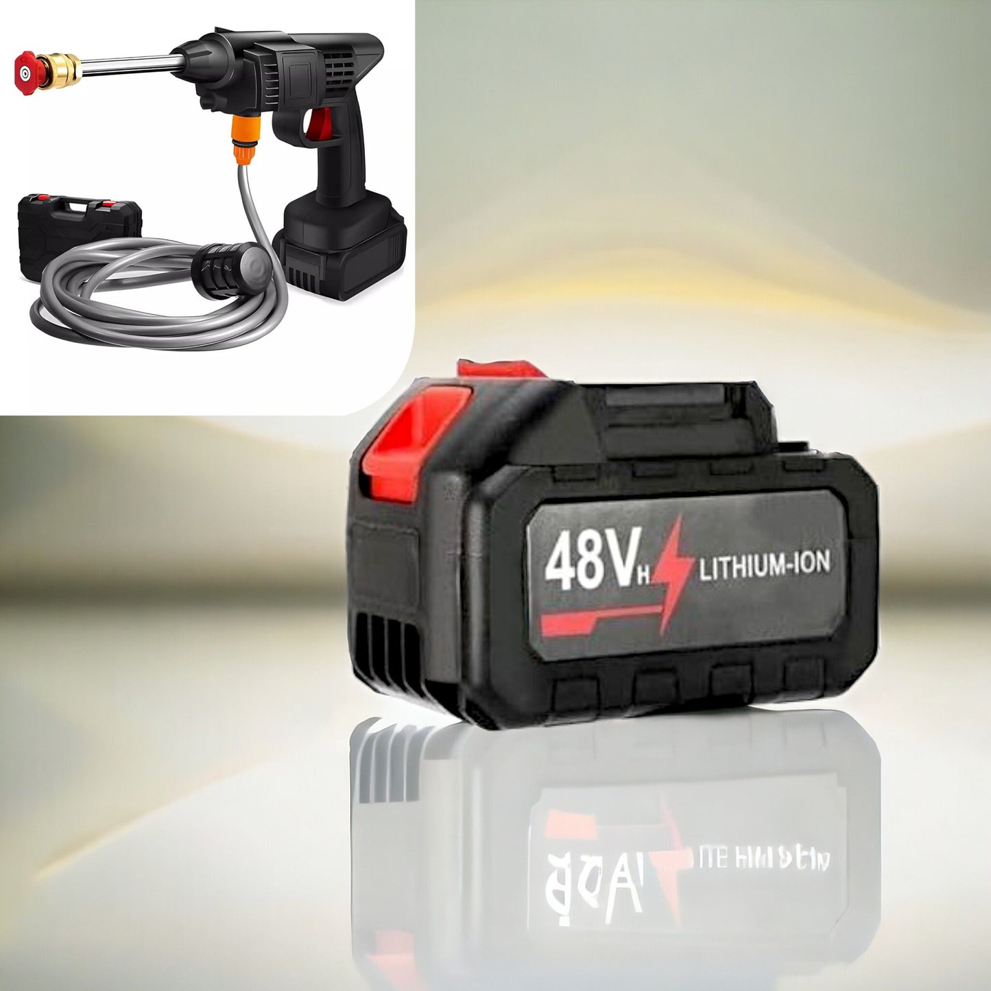 UK-0375 48V Rechargeable battery only Wireless High Pressure Washer Water Spray Gun