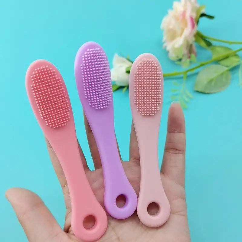 UK-0537 Soft Silicone Manual Facial Cleansing Brush For Removing Blackheads and Massaging, Face Scrubber Cleanser Brush ( 2pc )