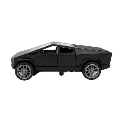 UK-0951 Tesla Cybertruck Toy Car with LED Lights – 1:36 Scale Die-Cast Model, Matte Black, Realistic Design, Pull Back Action, Sound & Light Features for Kids and Collectors