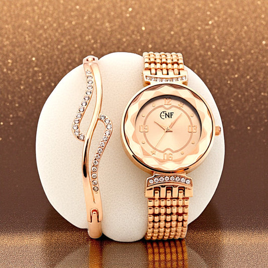 UK-1014 Classy Beautiful Fashion women Watch and Free Bracelet set for Women & Girls