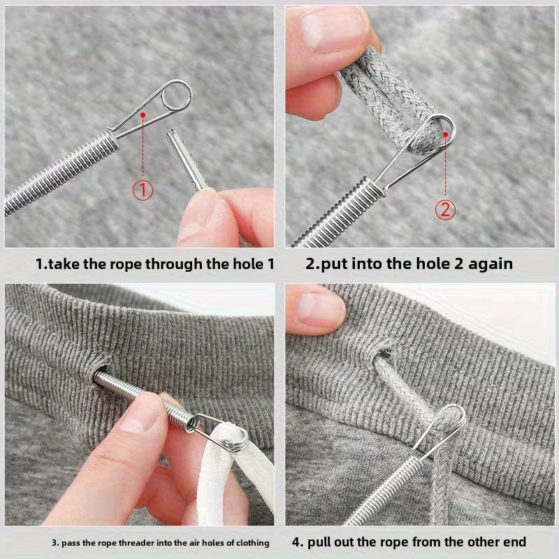UK-1039 Stainless Steel Flexible  Universal rope /Bendable Spring Multi-Purpose Elastic/Rope Drawstring Threading Tool