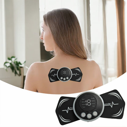 UK-0336 EMS Lymphatic Drainage Massager With 8 Modes 18 Levels, Neck Massager For Neck Back Hand Leg, 1 Host 2 Patches