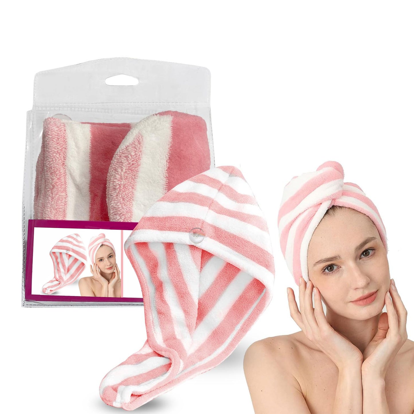 UK-0014 Hair Towel Wrap Absorbent Towel Hair-Drying Bathrobe Microfiber Bath Towel Hair Dry Cap Salon Towel