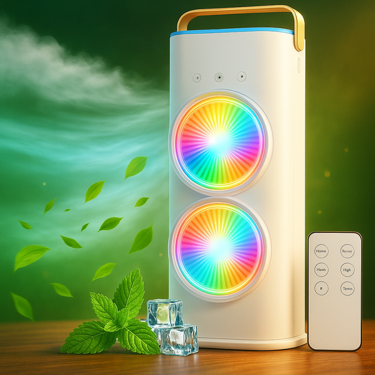 UK-0865 Air Misting Fan Portable Rechargeable Cooling Fan, Personal Air Conditioner, Evaporative Air Cooler for Room, Mister Portable Outdoor Cooling Fans that Blow Cold Air for Travel & More