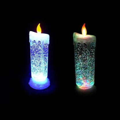 UK-0009 LED Light Swirling Glitter Water Color Changing Candle Light, (Glitter LED Candle)