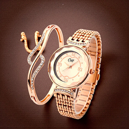 UK-1014 Classy Beautiful Fashion women Watch and Free Bracelet set for Women & Girls