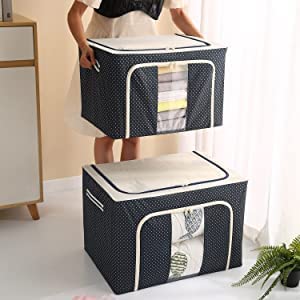 UK-0005 (66LTR.) Storage Box for clothes, Cloth Storage box for wardrobe, cloth organisers storage box, saree boxes for storage Oxford Cloth material