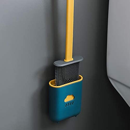 UK-0396 Silicone Toilet Brush With Holder Stand For Bathroom Cleaning