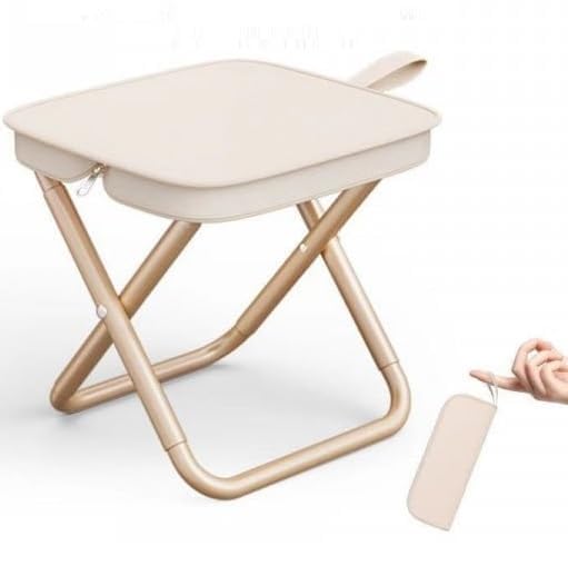 UK-0963 Folding Stool, Mini Outdoor Camping Stool, Portable Small Foldable Lightweight Hunting Seat with Zippered Carrying Bag, Folding Slacker Chairs for Fishing Travelling Picnics