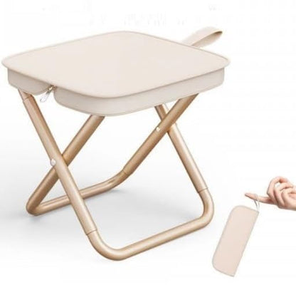 UK-0963 Folding Stool, Mini Outdoor Camping Stool, Portable Small Foldable Lightweight Hunting Seat with Zippered Carrying Bag, Folding Slacker Chairs for Fishing Travelling Picnics