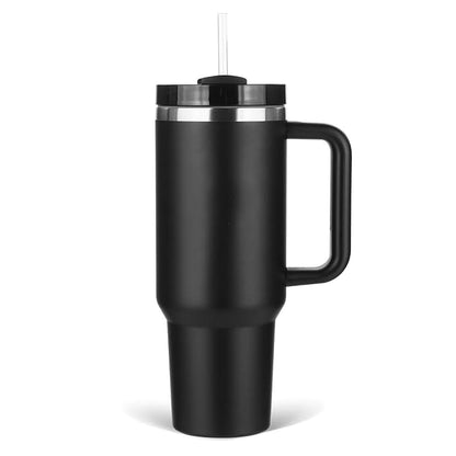 UK-0884 Travel Mug with Handle, Cup with Straw and Handle, Coffee Mug with Lid Coffee Mug, Leak Proof Vacuum Insulated Water Bottle for Hot Iced Drink