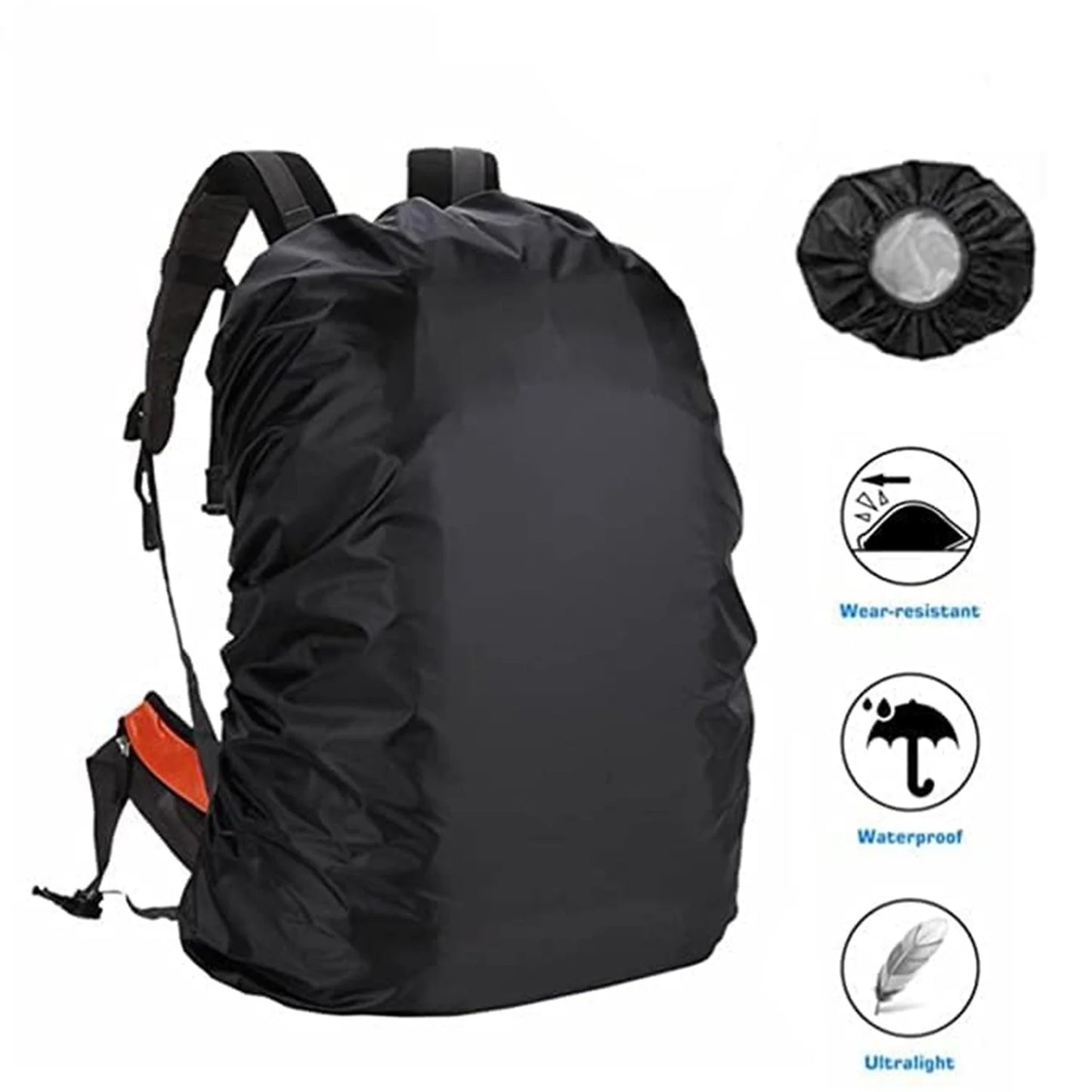 UK-0367 Heavy Waterproof Nylon Rain Cover/Dust Cover - Elastic Adjustable for Laptop Bags and Backpacks, School Bag Waterproof Cover, Dust Proof, Backpack, Laptop Bag Cover