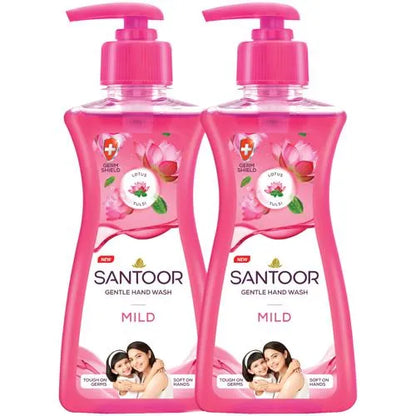 SantoorHand Wash 200ml  1Get 1Free, Rich Lathering Formula With Anti-Bacterial Properties| Soft on Hands| Soothes & Hydrates Skin