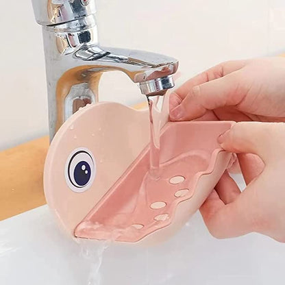 UK-0153 Fish Shape Plastic Adhesive Waterproof Wall Mounted Bar Soap Dish Holder Organizer Rack for Bathroom