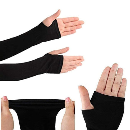 UK-0205 Men's and Women's Full Hand Arm Sleeves finger free arm sleeves dust and pollution Protections Driving Gloves