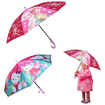 UK-0892 Kids Umbrellas for Rain Umbrella,Windproof Umbrella for Kids Boys and Girls, Cartoon Theme Chaata for Kids Girl Princess Chaata Random Color