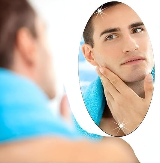 UK-1073 Mirror Sticker for Wall on Tiles Bedroom Living Room Basin Mirror Bathroom Wall Mirror Both Side Sticker Acrylic Wall Mirror Full Length (MIX SHAPE)