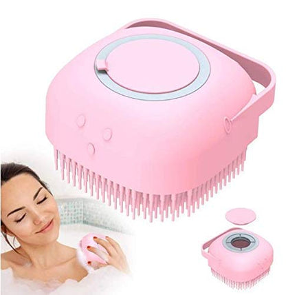 UK-0108  Silicone Massage Bath Body Brush Soft Silicone Bath Shower Massage Body Cleaning Bath Brush With Shampoo Dispenser