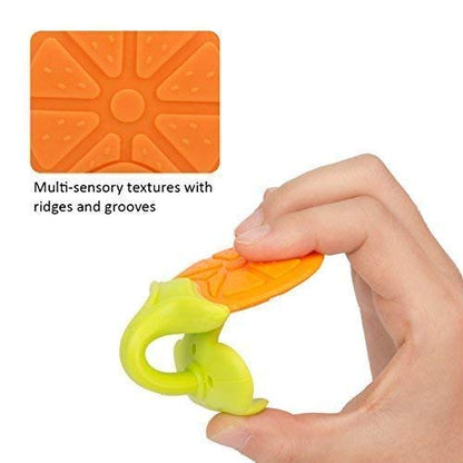 UK-0981 Silicone BPA Free Baby Teether | Natural Fruit Shape Chew Toy for Newborn, Infant & Toddlers | Multicolor Soft Teething Toy | Non-Toxic, Safe for 0-12 Months Baby Boys & Girls (1PC Teether MULTI-DESIGN)