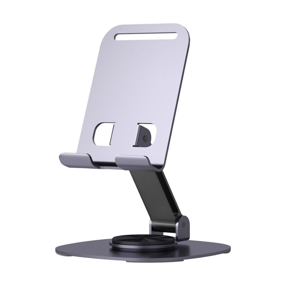 UK-0869 360° Metal Mobile Stand | Angle Adjustable Desk Phone Holder | Sturdy Anti Slip Base