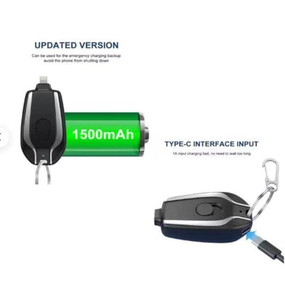 UK-0151 Keychain Power Bank for  Type-C, Key Ring Phone Charger (Multi Color)