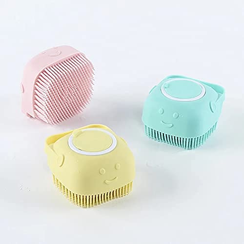 UK-0108  Silicone Massage Bath Body Brush Soft Silicone Bath Shower Massage Body Cleaning Bath Brush With Shampoo Dispenser