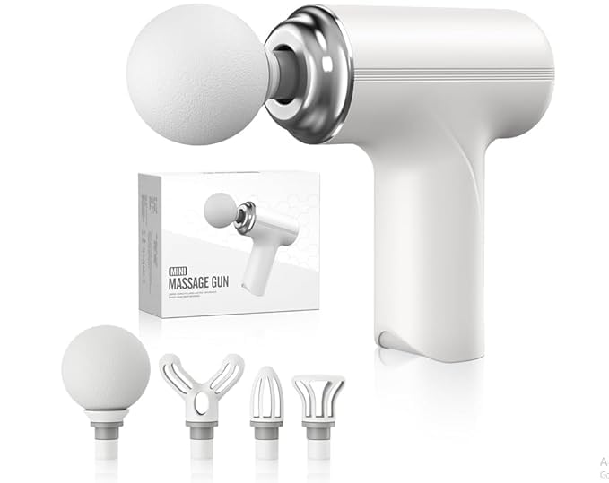 UK-1022 Massage Gun for Deep Tissue Pain Relief, 6 Speed Settings, Powerful Battery, 4 Massage Heads, Type-C Charging Port, Hammer, Tapping, Percussion, Rechargeable Full Body Massage Machine Gun Massager