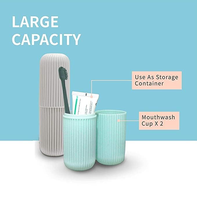 UK-0250 Toothbrush Capsule Shape Container Case Box Storage Organizer Cover Portable for Travel Bathroom Hiking Camping Plastic Toothbrush Holder